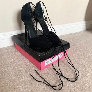 Strappy Black Heels - 5 inch heel
